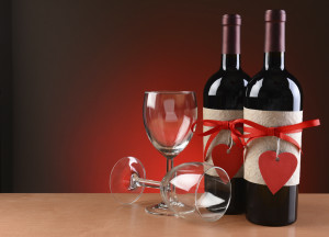 Wine Bottles Decorated For Valentines Day
